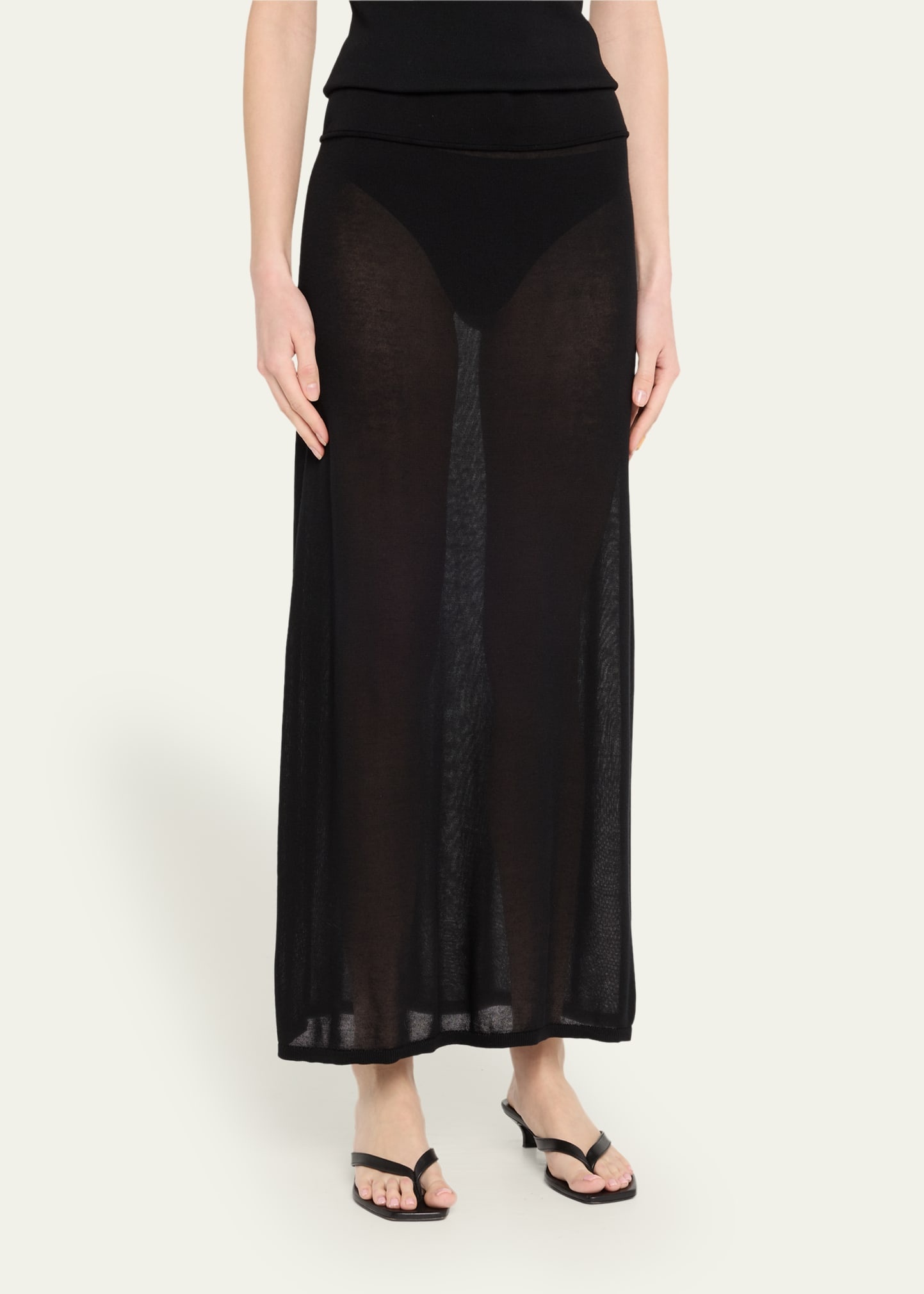 Sheer Knit Maxi Skirt - 4