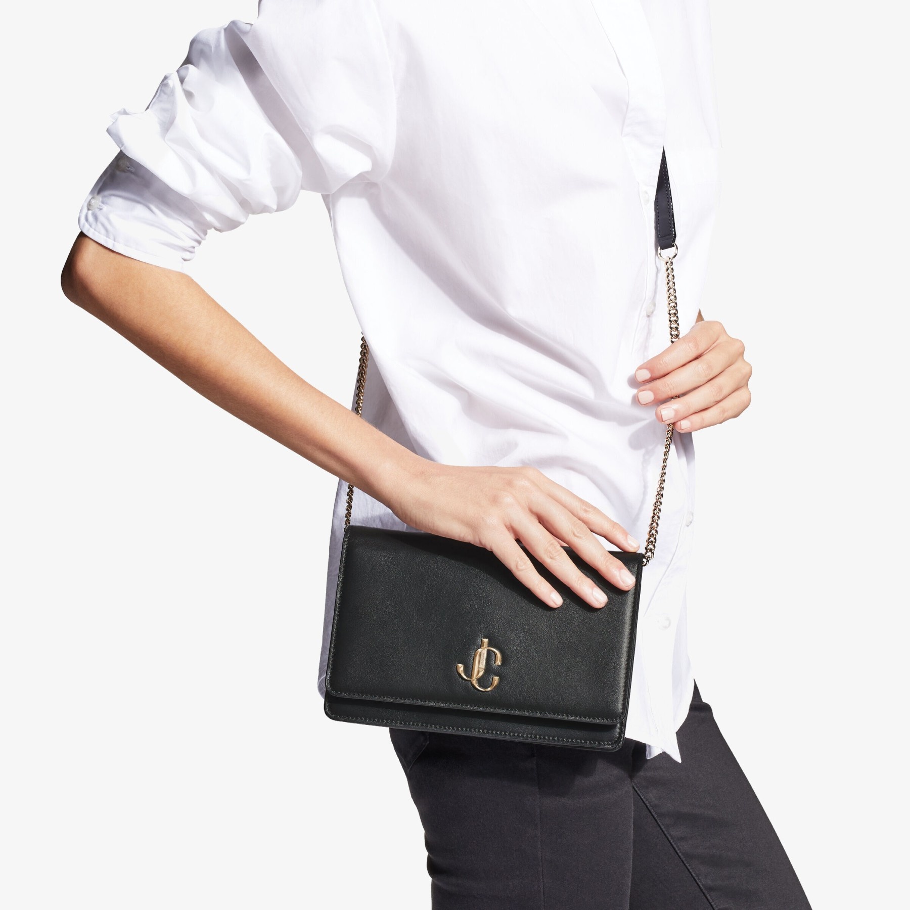 Palace
Black Smooth Calf Leather Mini Bag with JC Emblem - 2