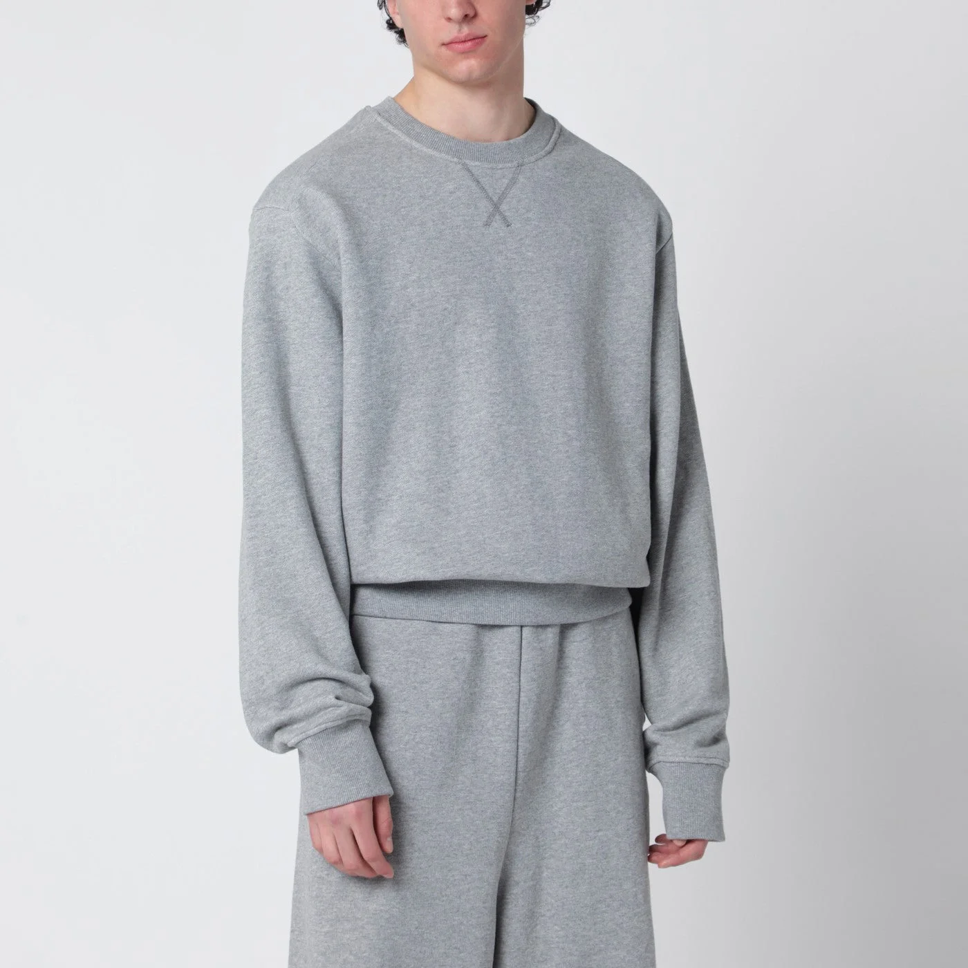 Grey cotton crewneck sweatshirt - 1