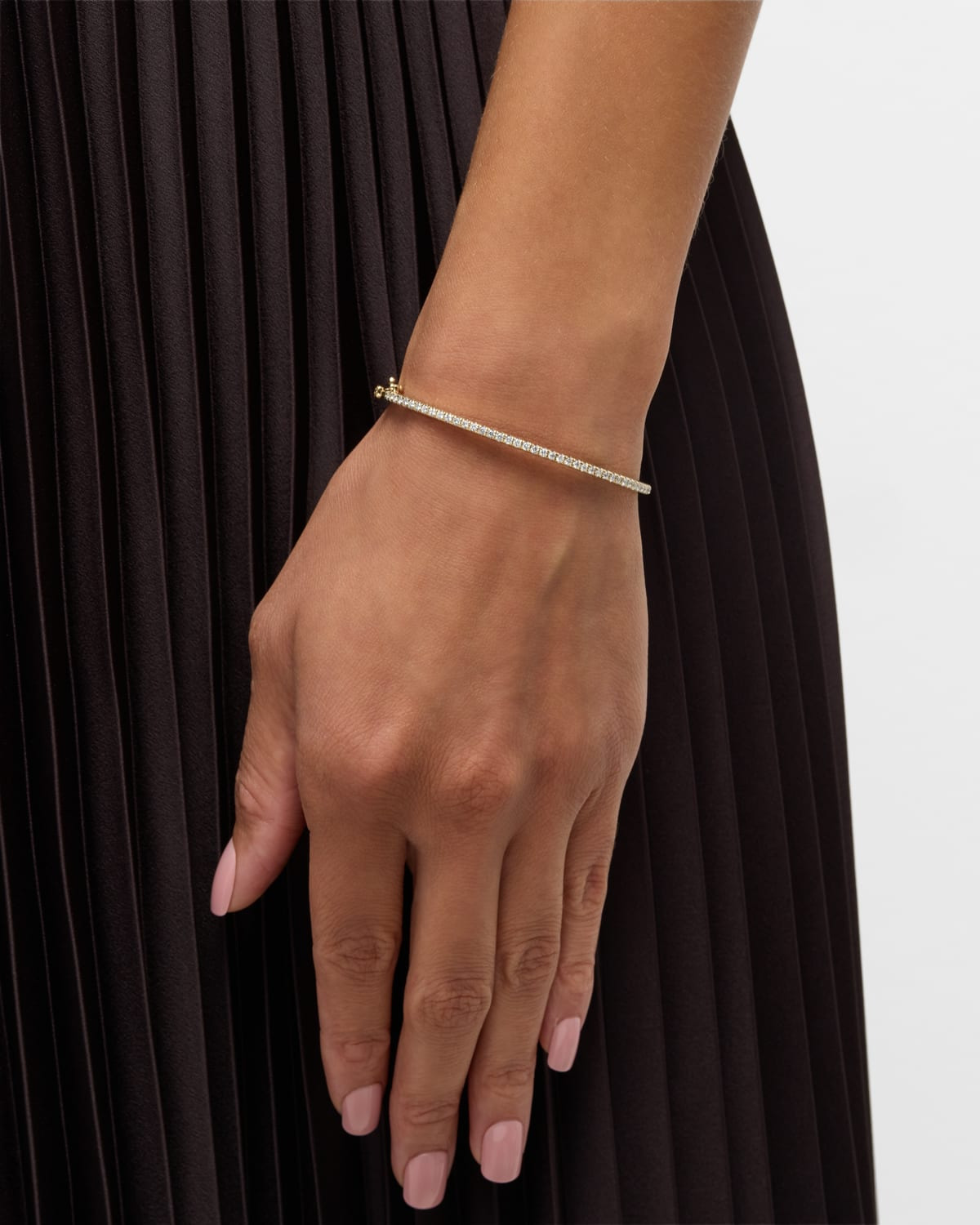 14K Yellow Gold Diamond Pave Bangle - 2