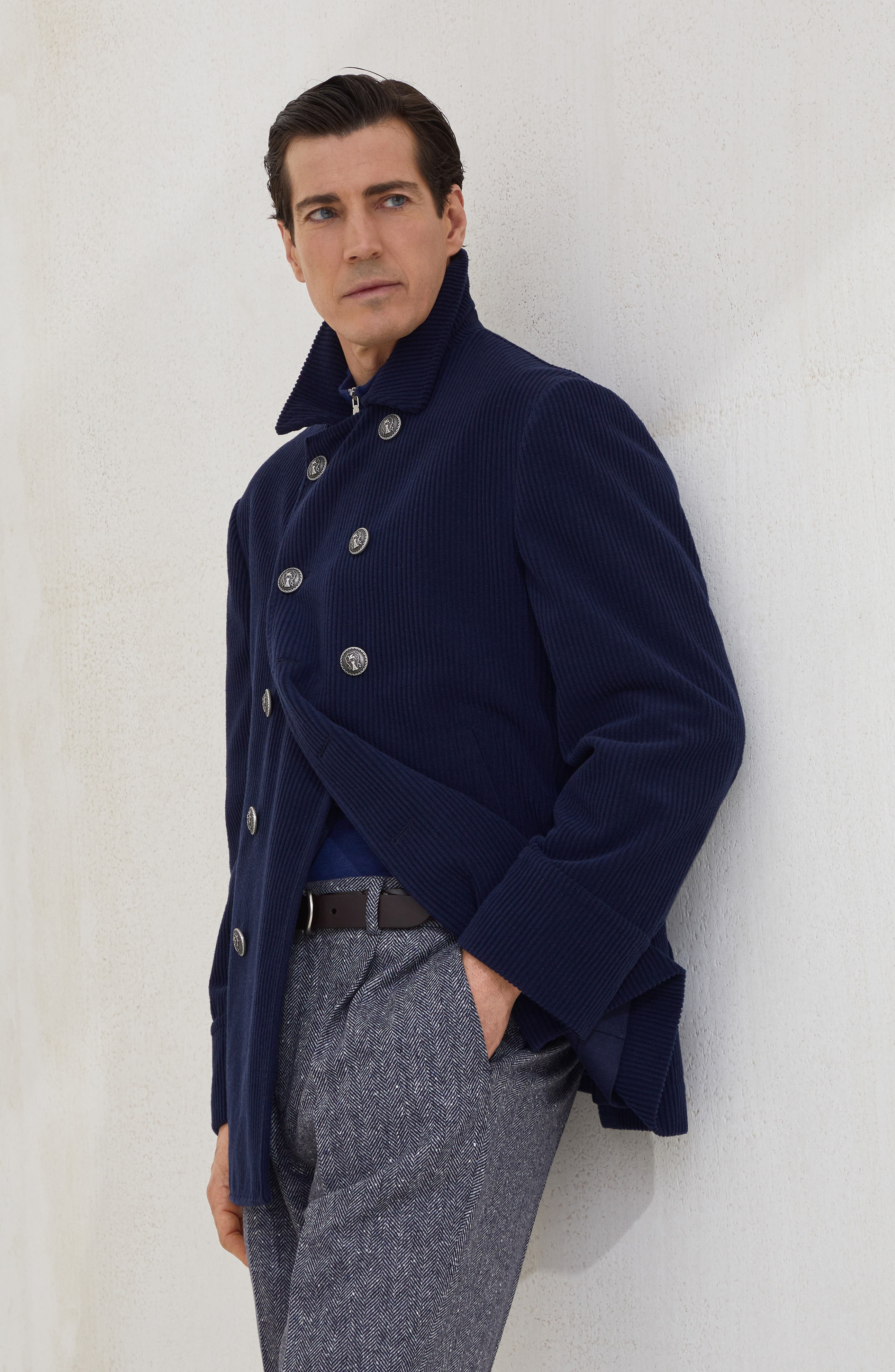 Brunello Cucinelli Corduroy Caban jacket in Blue at Nordstrom - 5