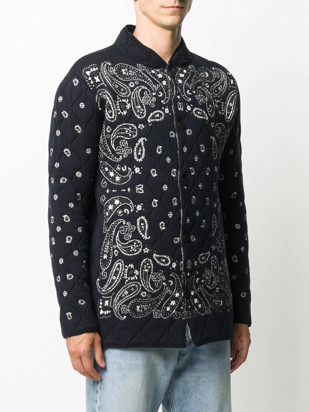 paisley print padded jacket - 3