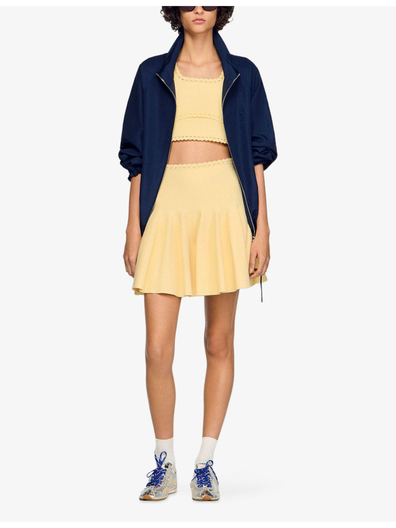 Sandro Flared Elasticated-Waist Knitted Mini Skirt outlook