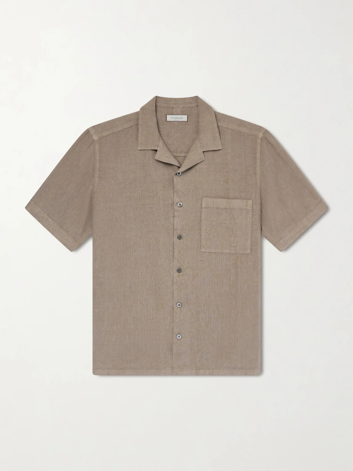 Camp-Collar Linen Shirt - 1