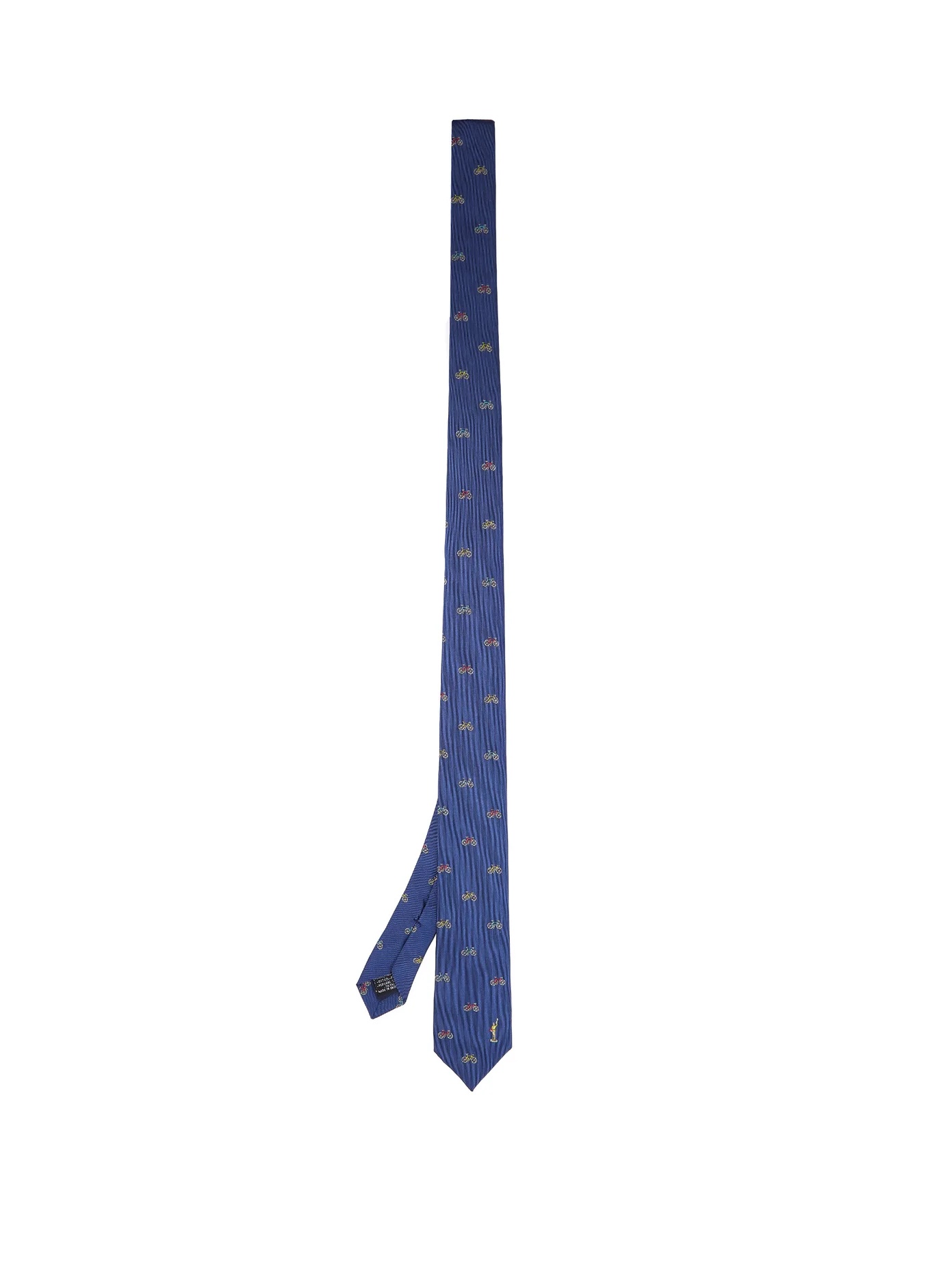 Bicycle-pattern silk-twill tie - 1