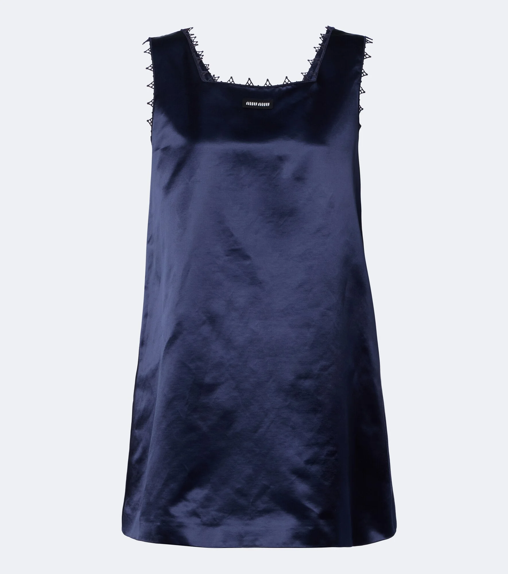 Embroidered cotton-blend satin minidress - 1