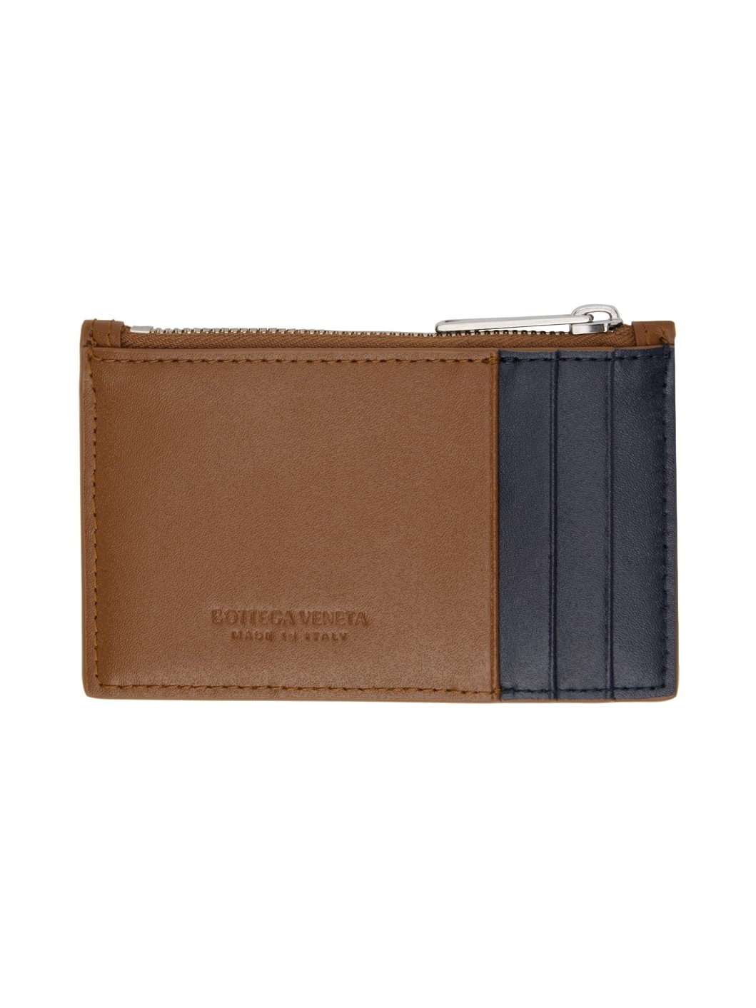 Brown & Navy Cassette Zippered Card Holder - 2