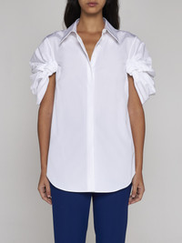 Tシャツ・カットソー alexander mcqueen SHIRT WITH KNOT SLEEVE (775580_QAAAD9000) Alexander McQueen Knot sleeves cotton shirt