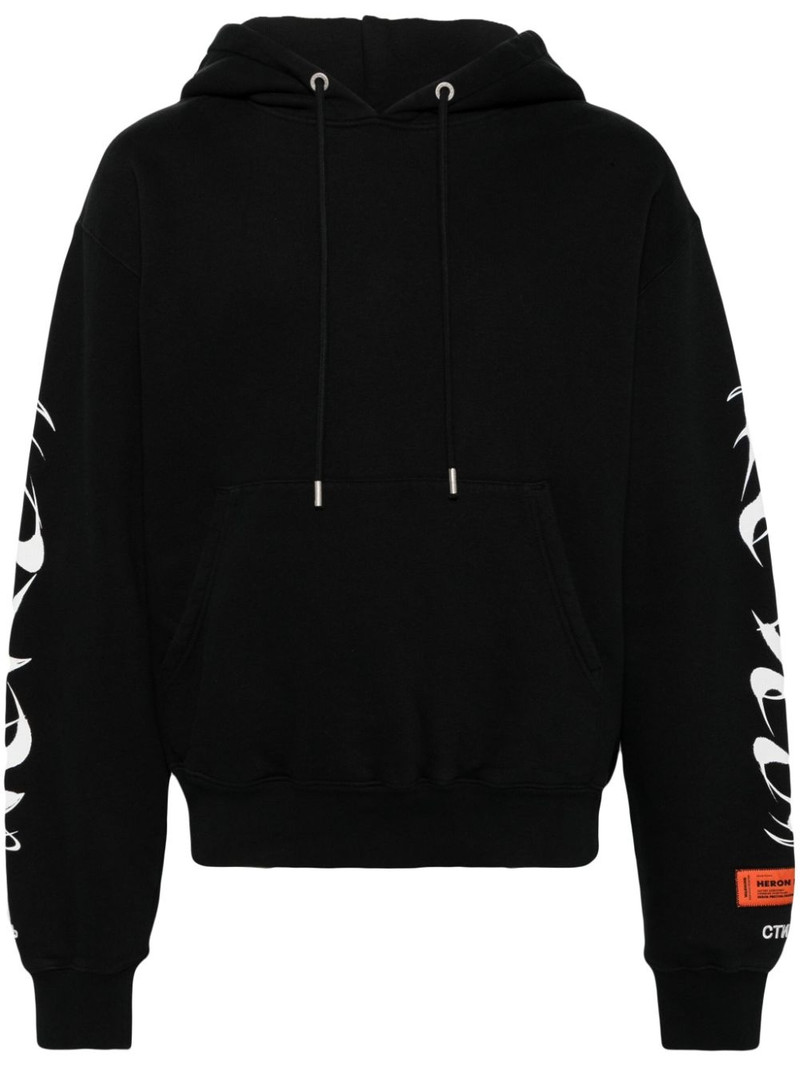 logo-print cotton hoodie 1