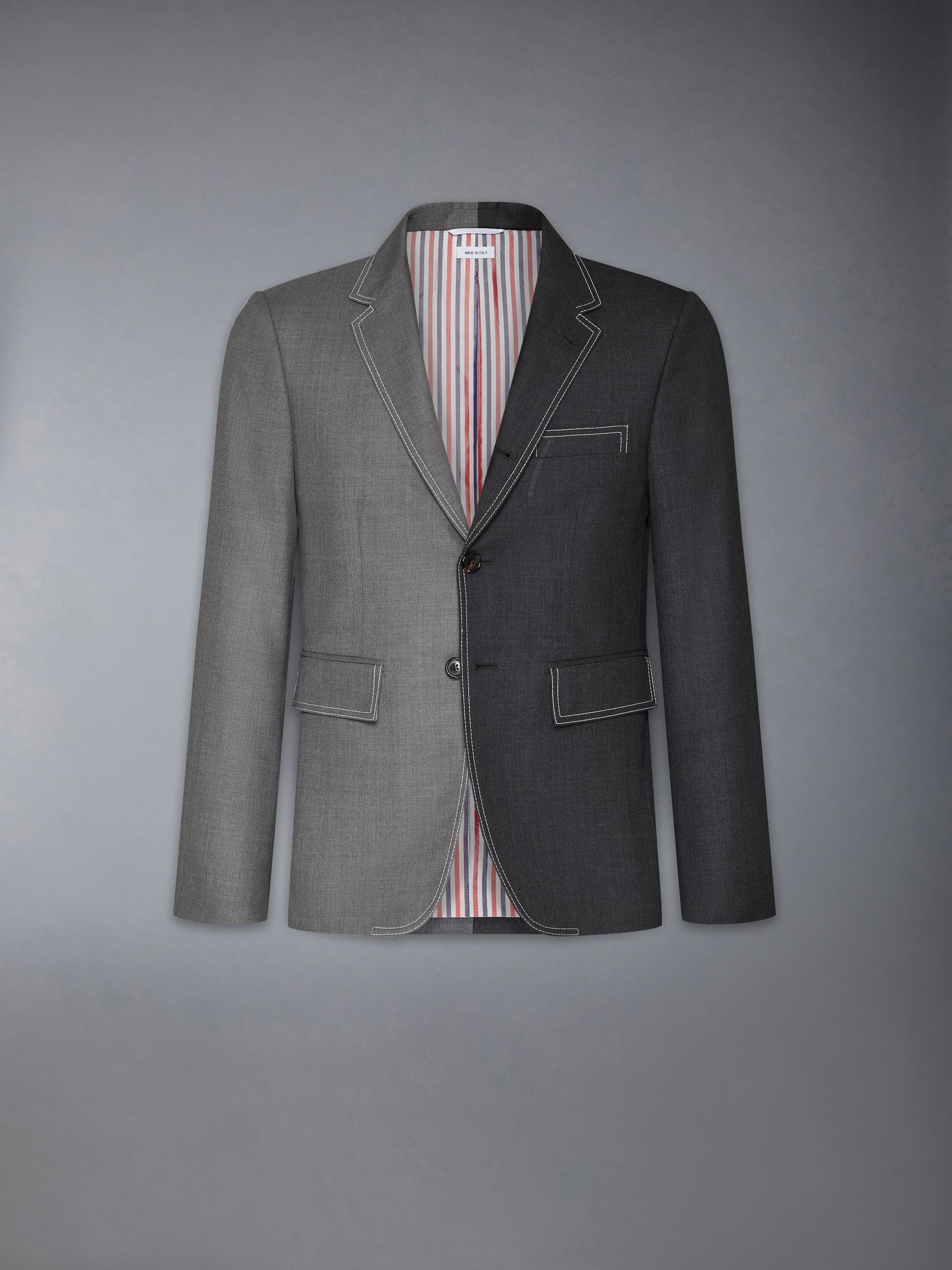 Funmix Twill Contrast Topstitching Classic Sport Coat - 7