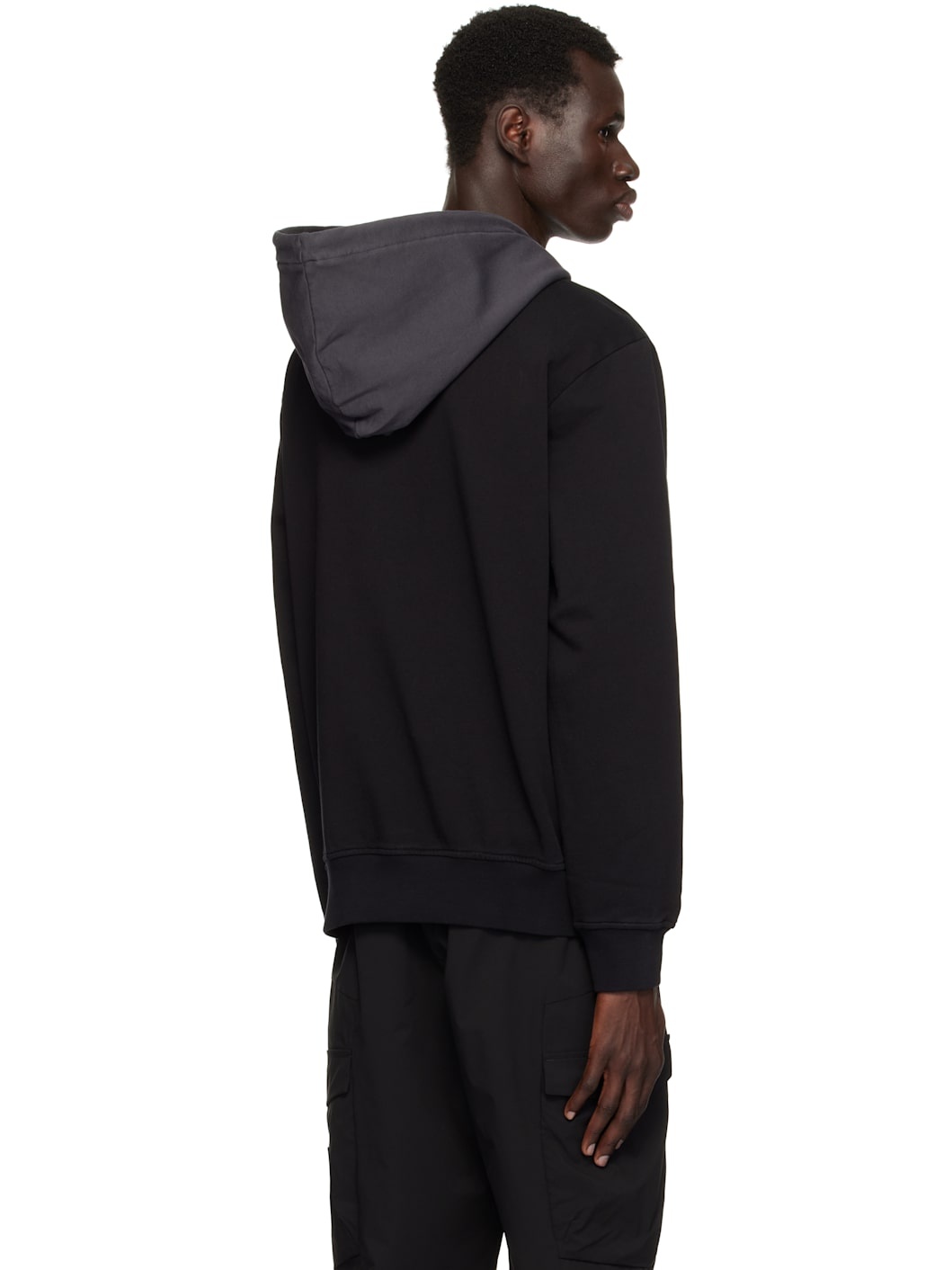 Black Embroidered Logo Hoodie - 3