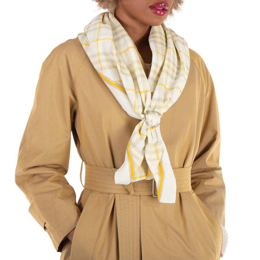 Burberry Check Pattern Cotton Scarf - 1