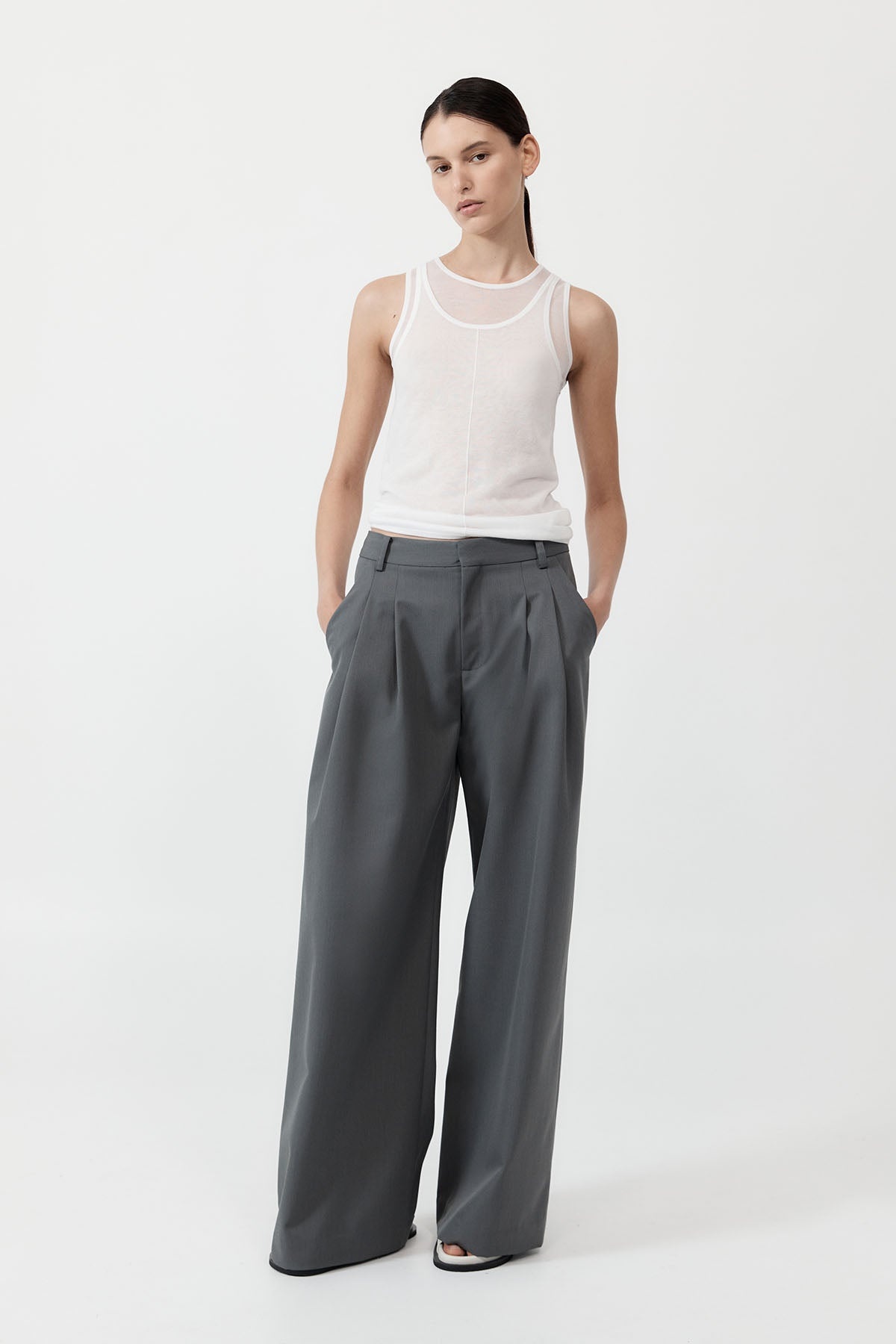 Homme Pleat Pants - Pewter Grey - 2