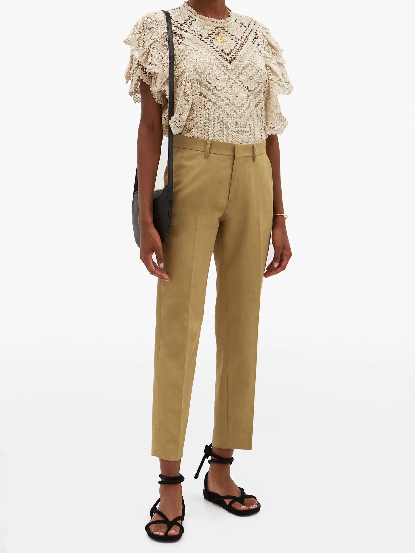 Raphaelle cropped cotton-blend gabardine trousers - 2