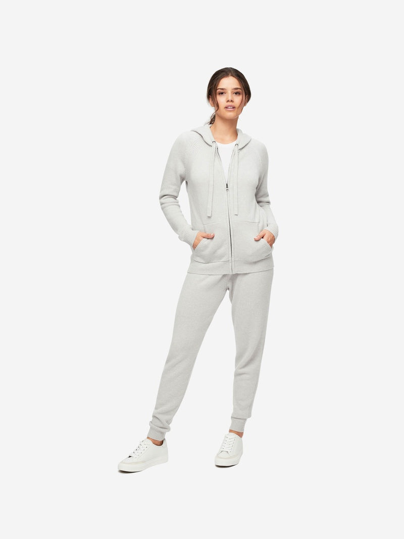 Derek Rose Women's Hoodie Daphne Cashmere Silver outlook