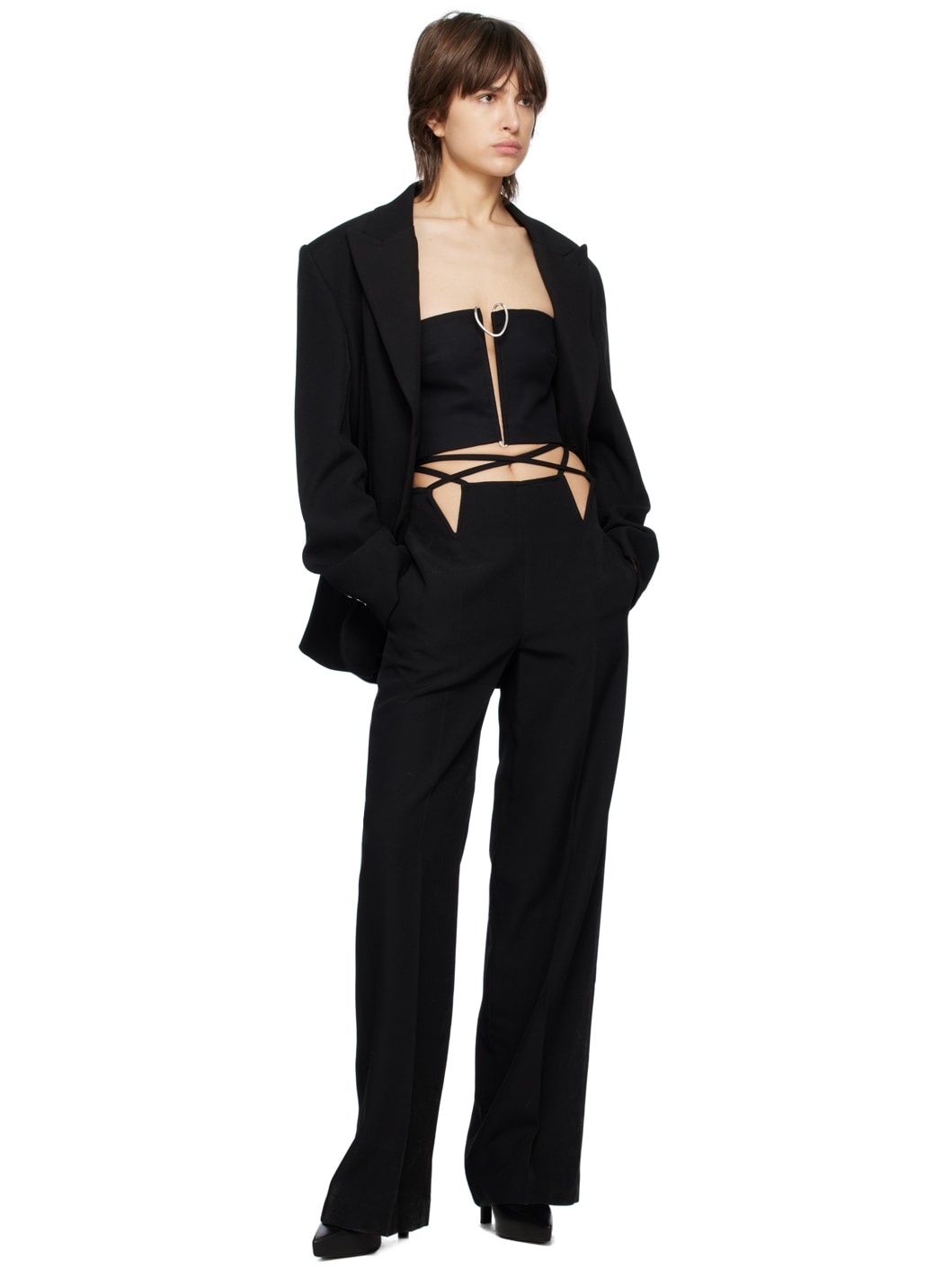 Black V-Wire Blazer - 4
