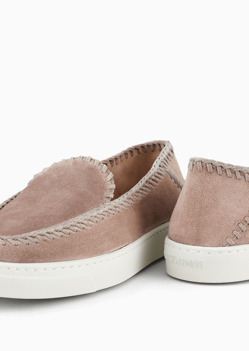 GIORGIO ARMANI Galleria 3 Suede slip-ons outlook
