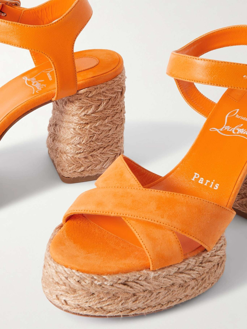 Calakala 70 leather and suede espadrille platform sandals 4