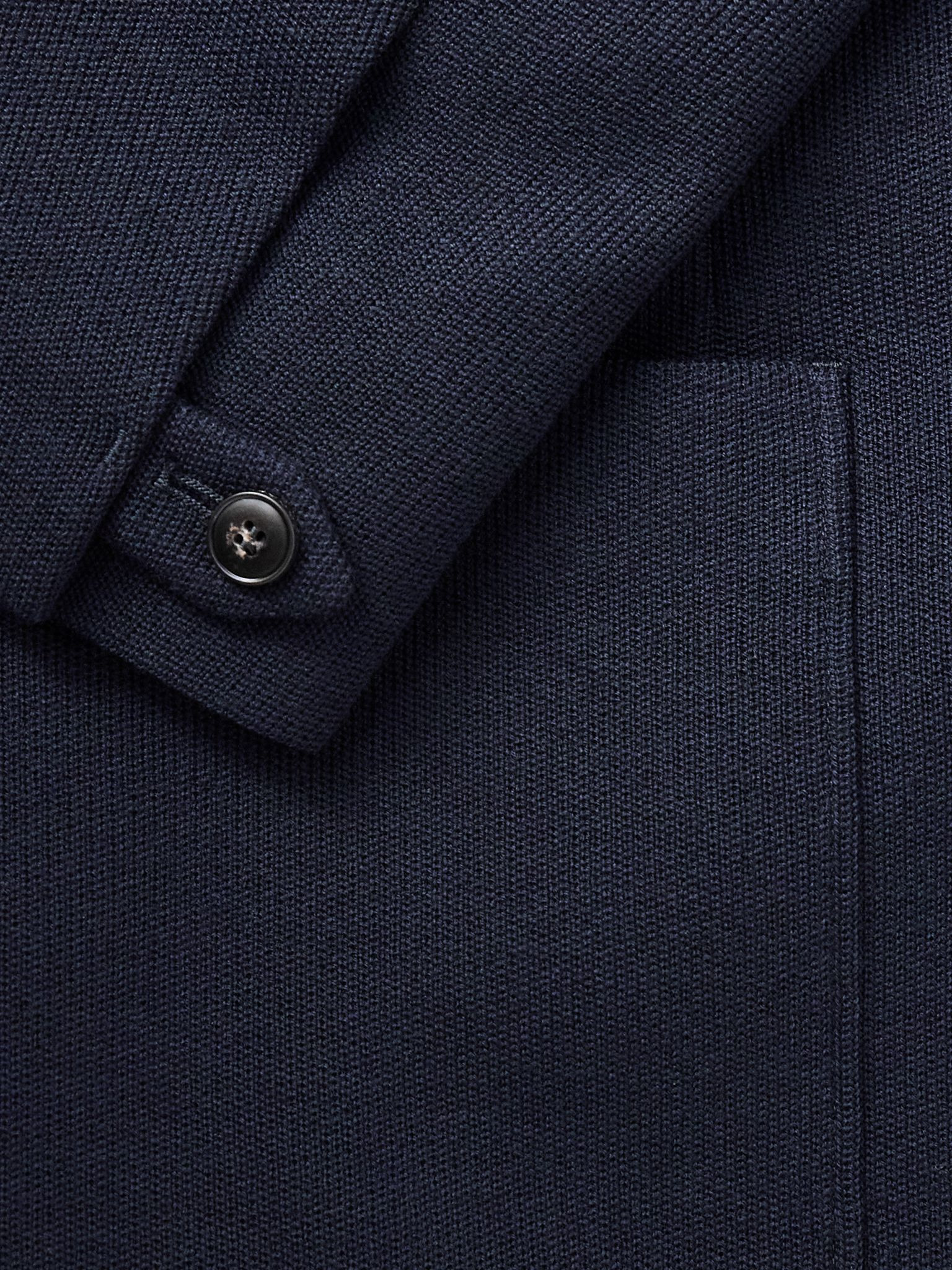 Wool and Cotton-Blend Jacket Blue - 4