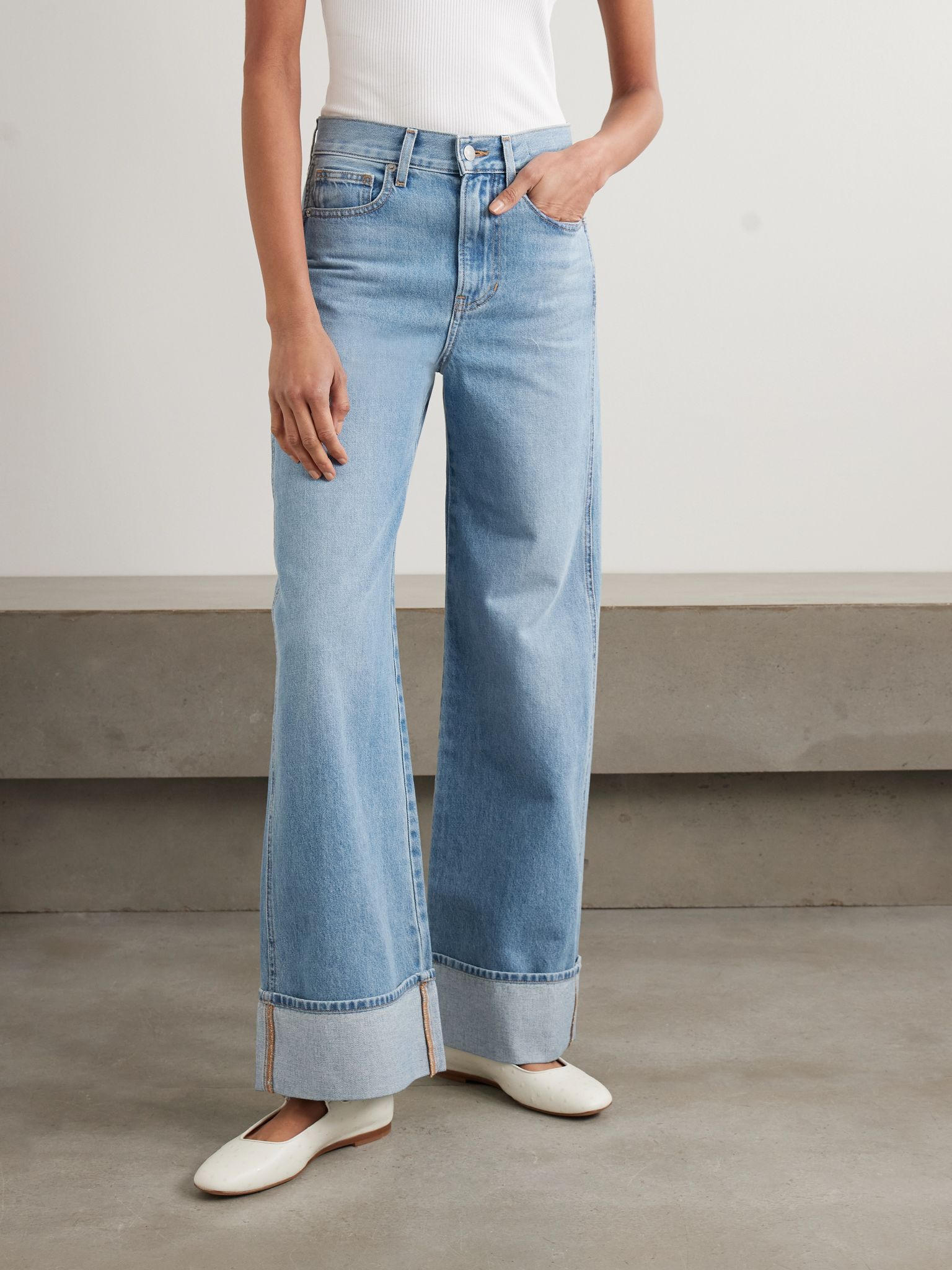 Taylor high-rise wide-leg jeans Light denim - 3