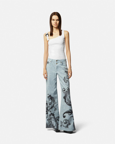 VERSACE JEANS COUTURE Watercolor Couture Flared Jeans outlook