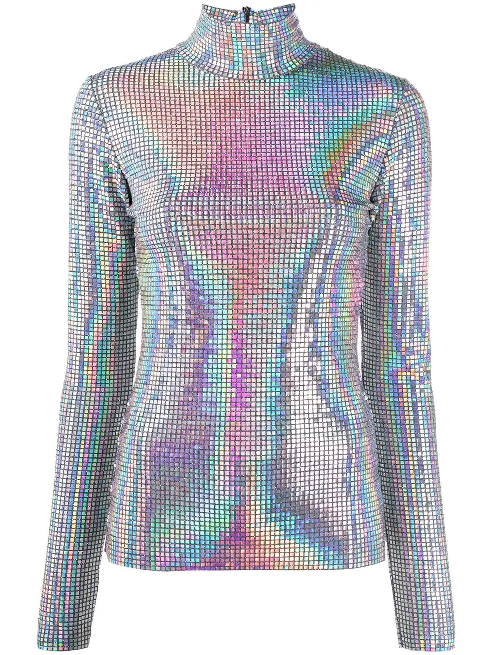  iridescent roll neck top - 1