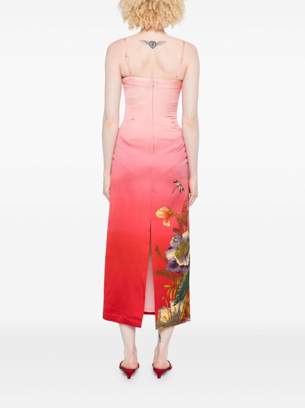 floral-print midi dress - 4
