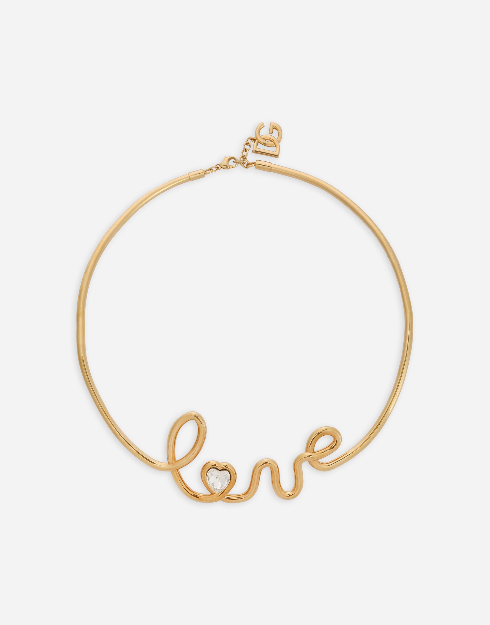 Semi-rigid necklace with “love” lettering - 1