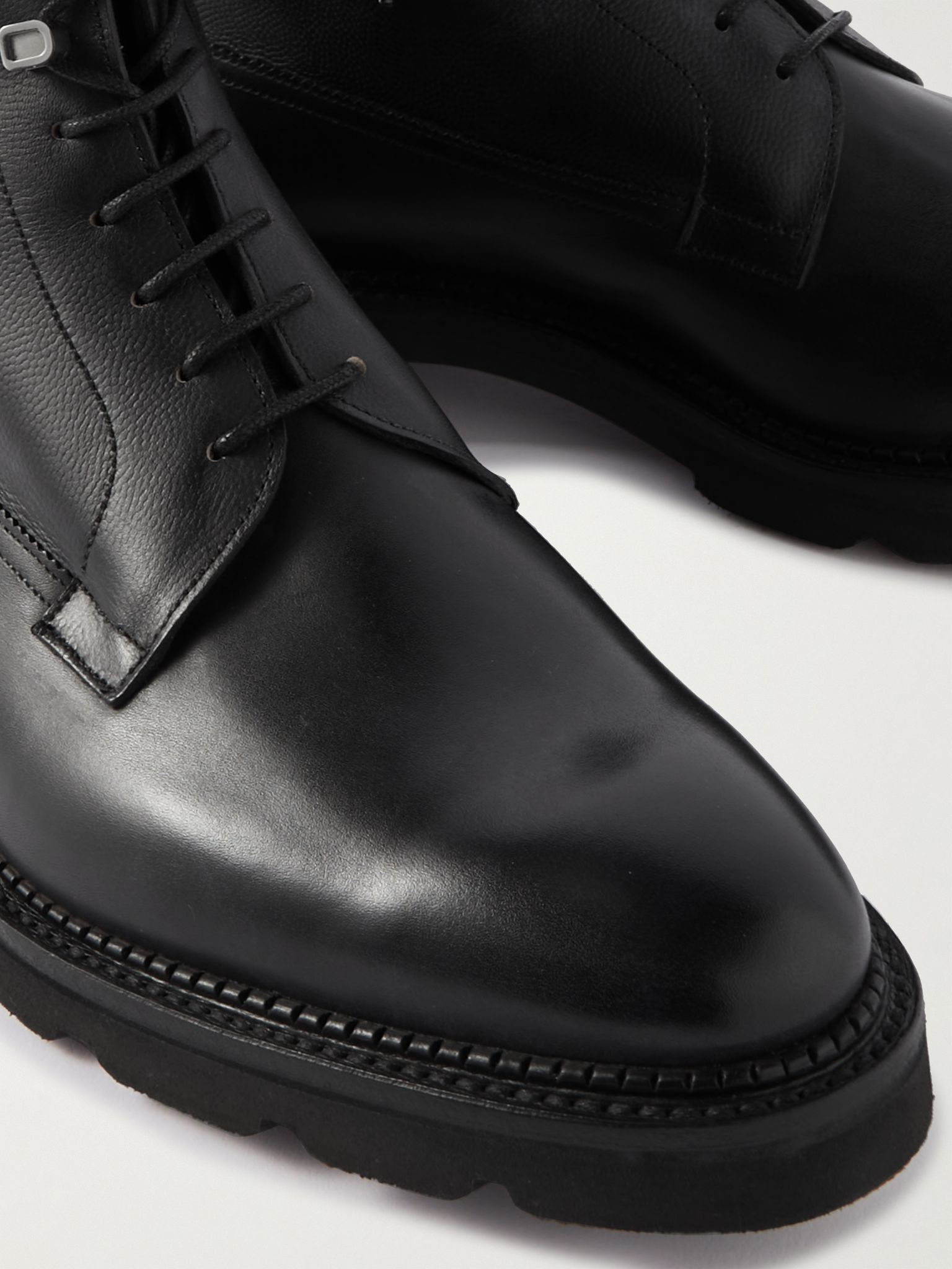 Alder Burnished-Leather Boots Black - 6