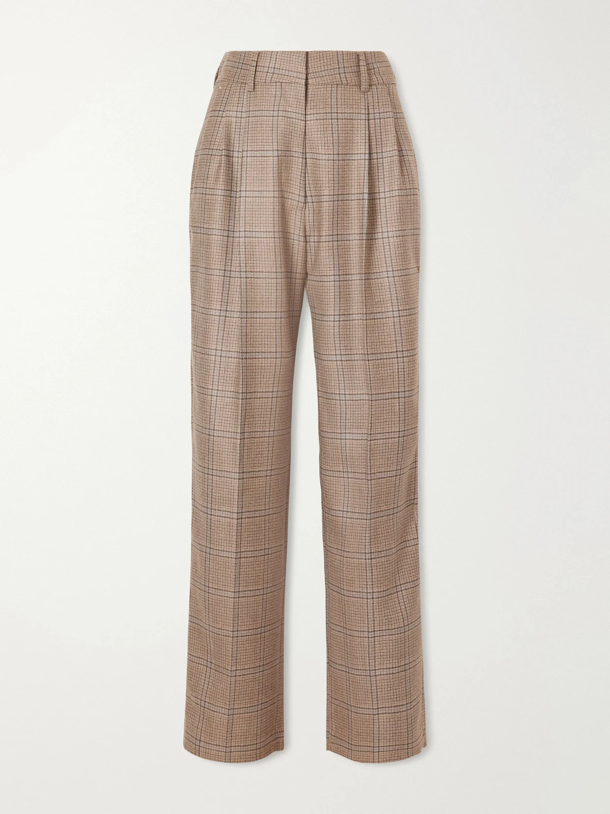 Fox Checked Wool Pants - 1