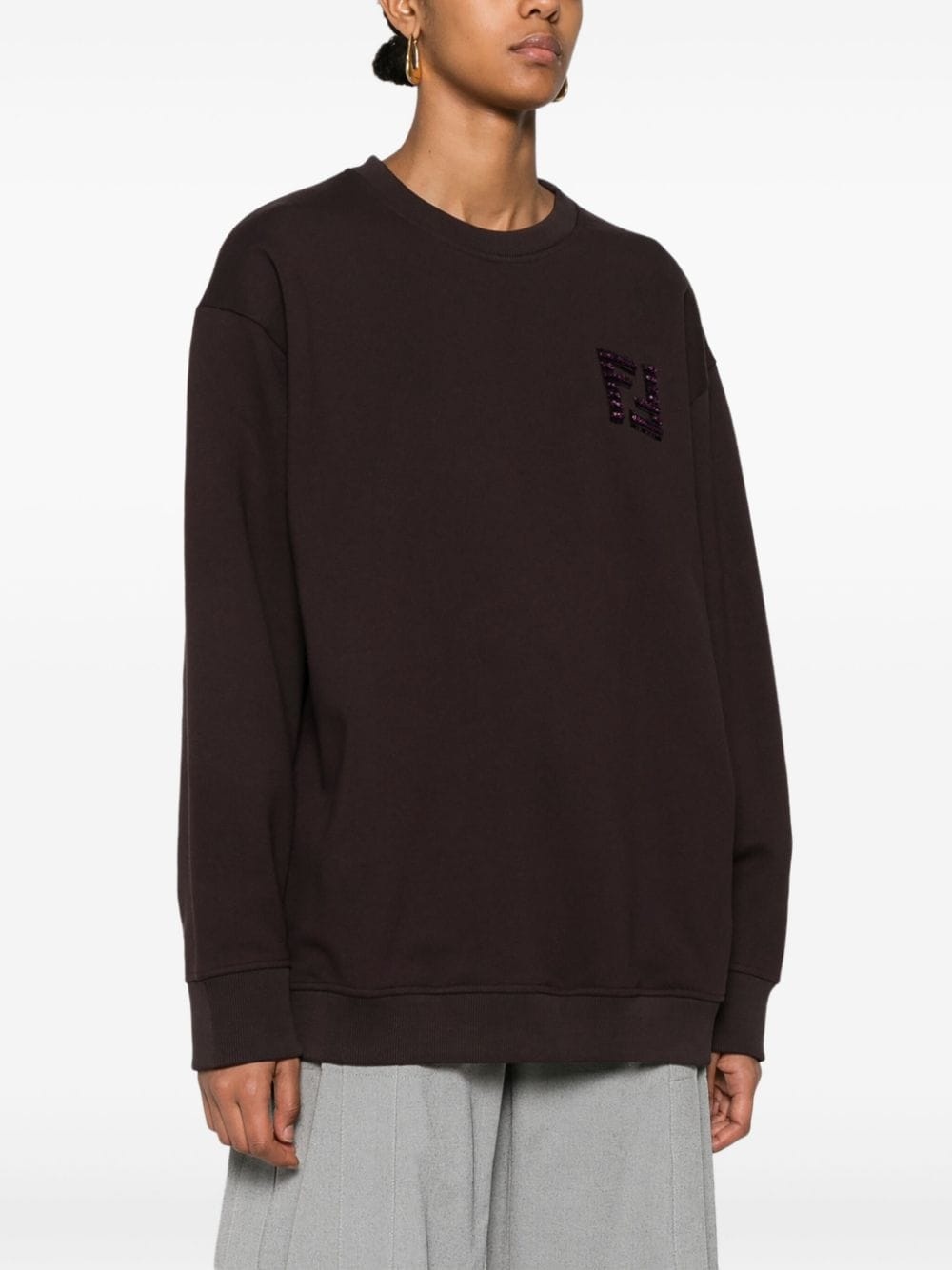 sequin-logo sweatshirt - 3