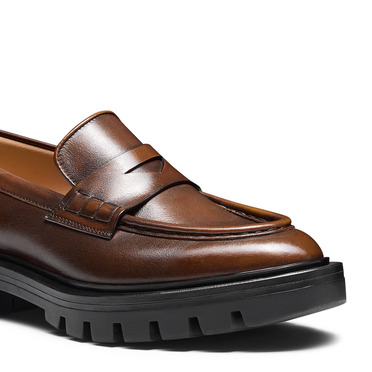 Women’s brown leather penny loafer - 5
