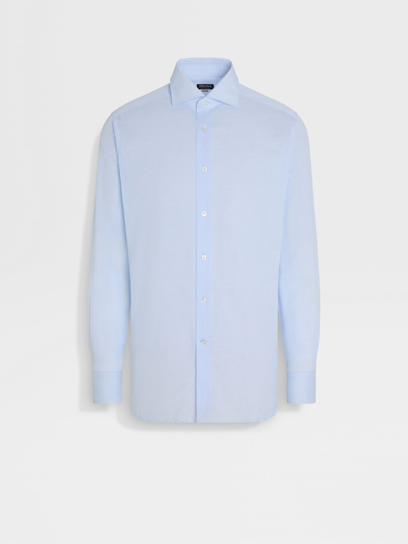 ZEGNA LIGHT BLUE CENTOVENTIMILA COTTON AND LINEN SHIRT outlook