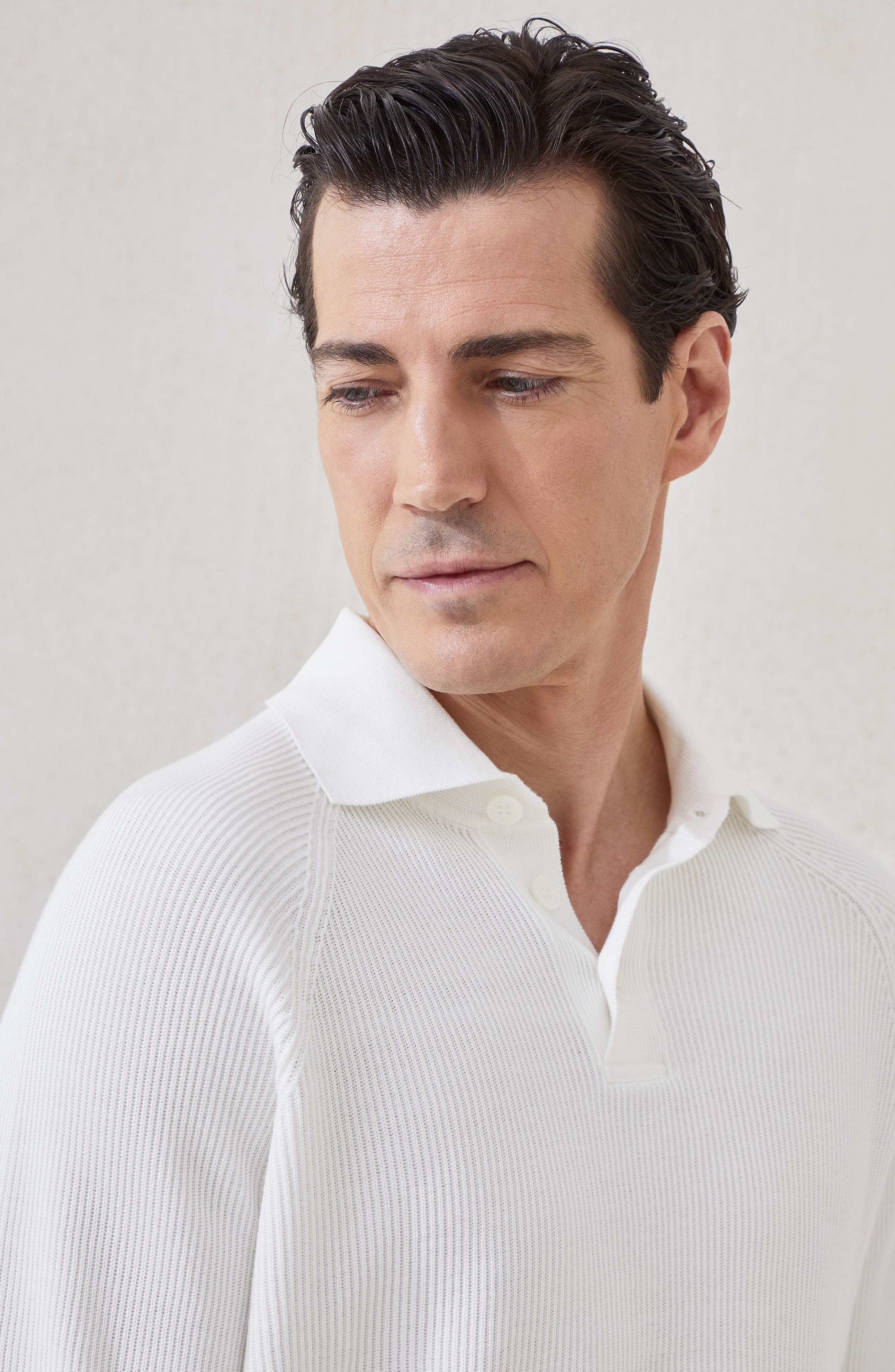 Brunello Cucinelli Polo-style sweater in Panama at Nordstrom - 4