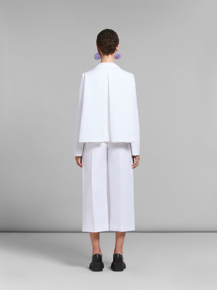 WHITE A-LINE CADY JACKET WITH BACK PLEAT - 3