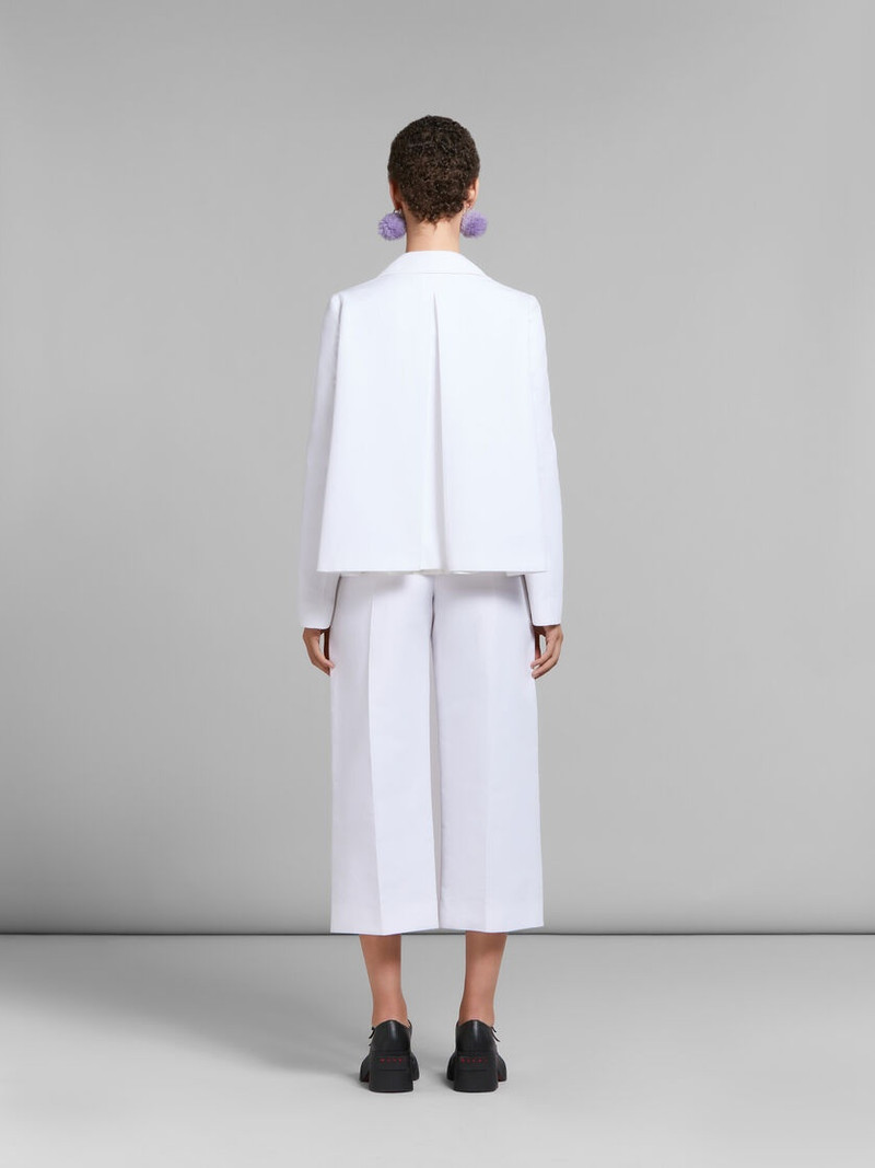 WHITE A-LINE CADY JACKET WITH BACK PLEAT 3