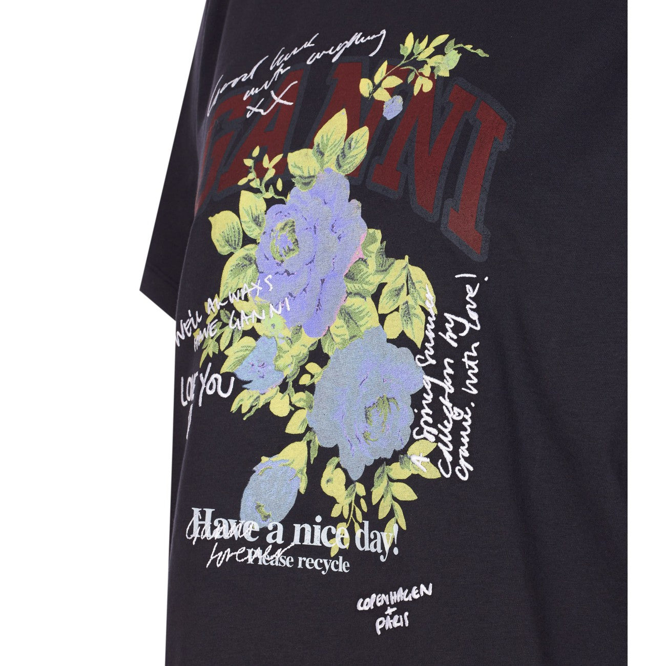 Ganni Women Logo Rose T-Shirt - 2
