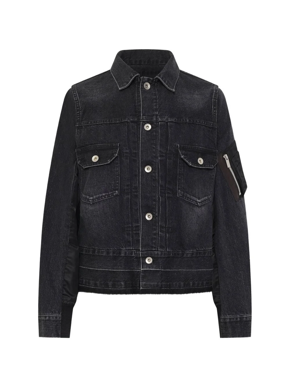 Sacai Women Denim And Nylon Blouson Jacket - 1