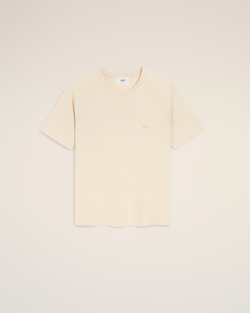 AMI Paris WHITE COTTON SHORT SLEEVES T-SHIRT outlook