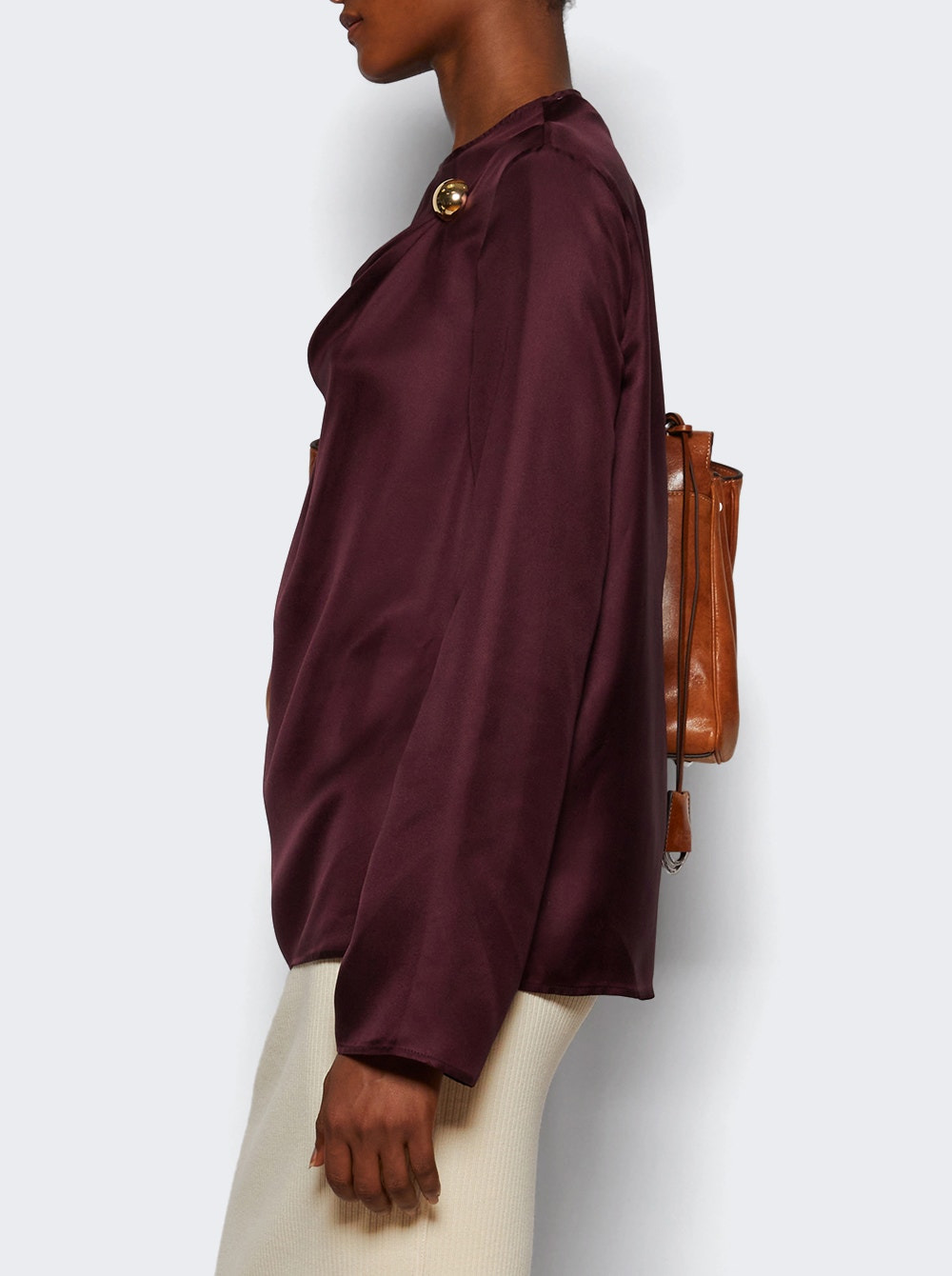 Azae Draped Blouse Prune - 3