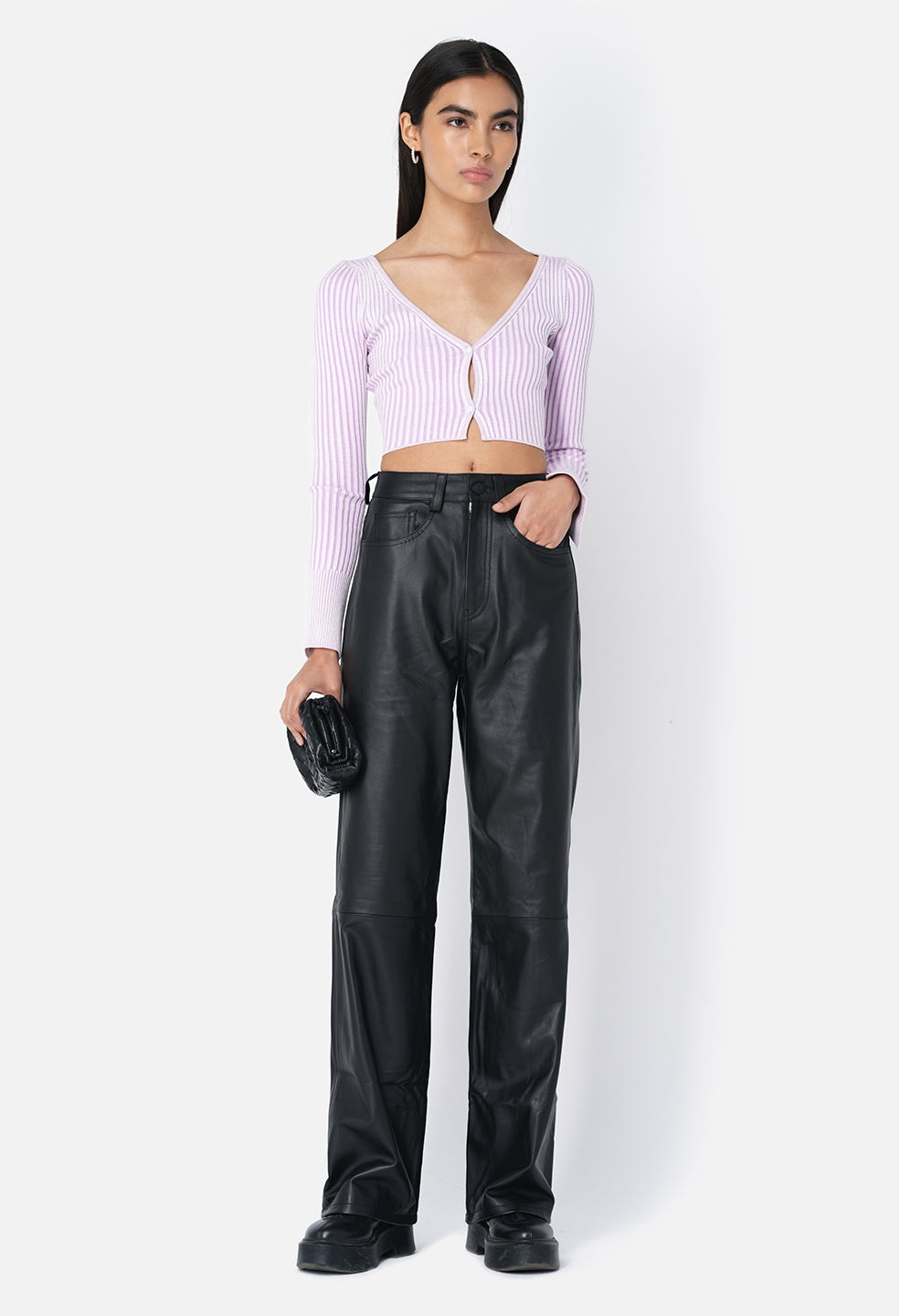 PIPER SILK RIB CROPPED CARDIGAN - 3