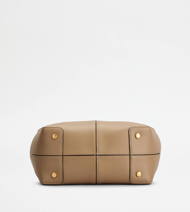 TOD'S DI BAG FOLIO SHOULDER BAG IN LEATHER SMALL - BEIGE 4