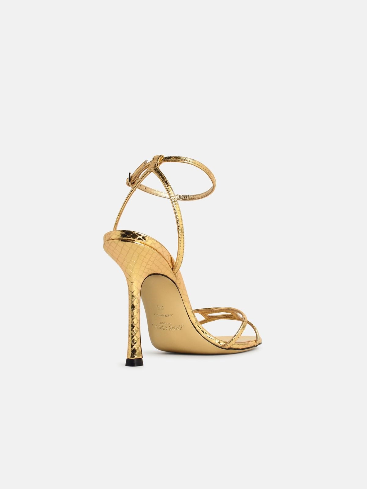 '1998 LEO 100' GOLD LEATHER SANDALS - 3