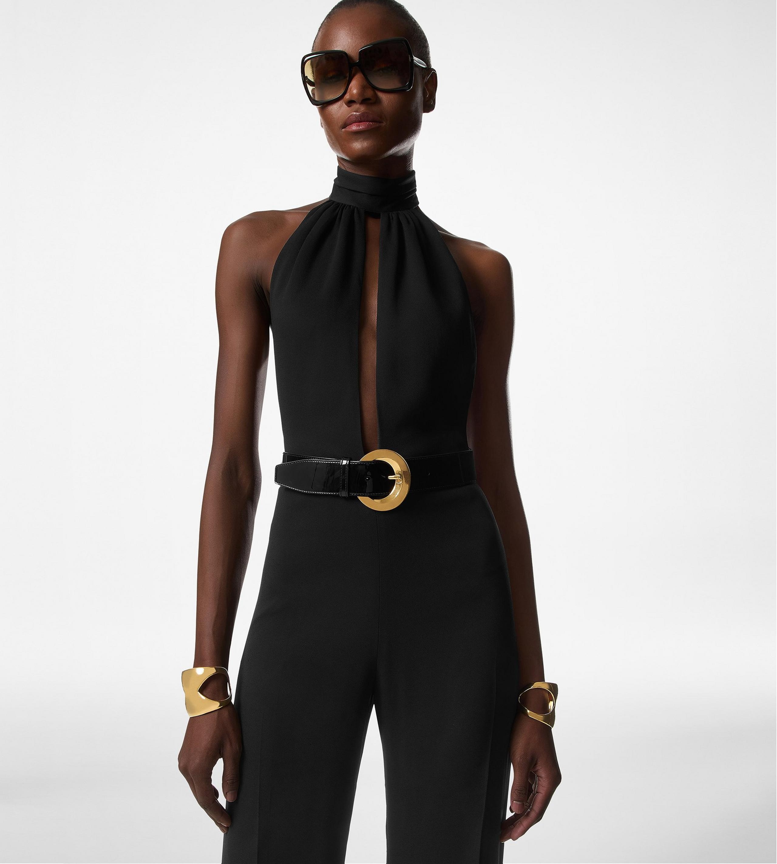 SABLE' HALTER NECK BELTED JUMPSUIT - 2