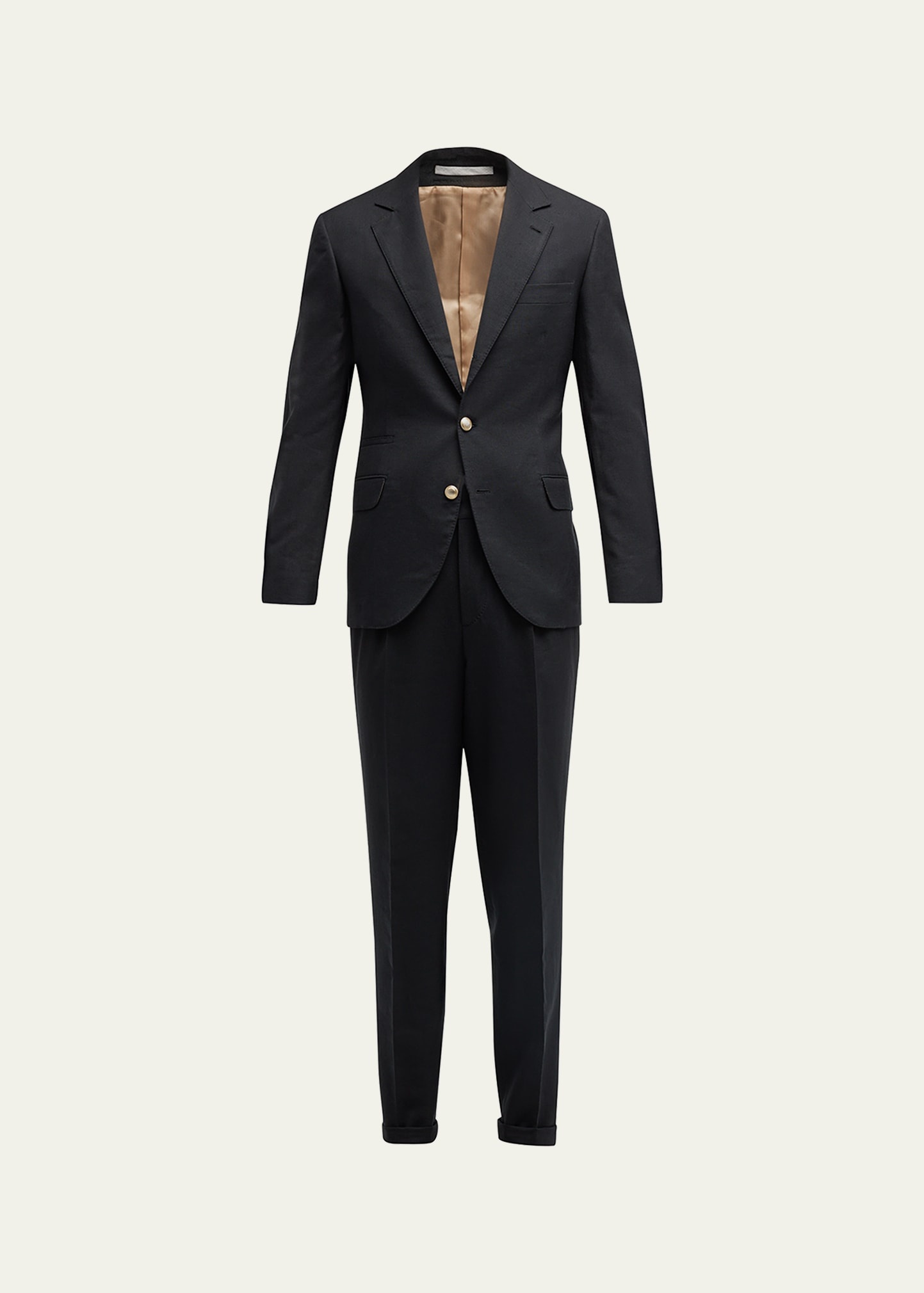 Men's Linen-Wool Solid Suit - 1