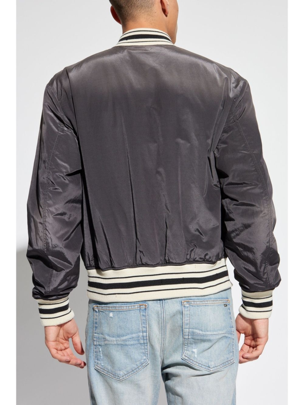 logo-embroidered bomber jacket - 4