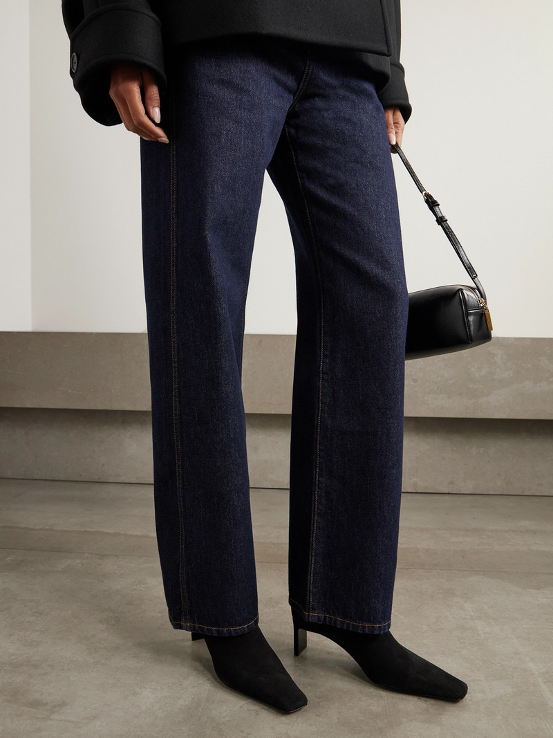 KHAITE Ona Suede Ankle Boots outlook