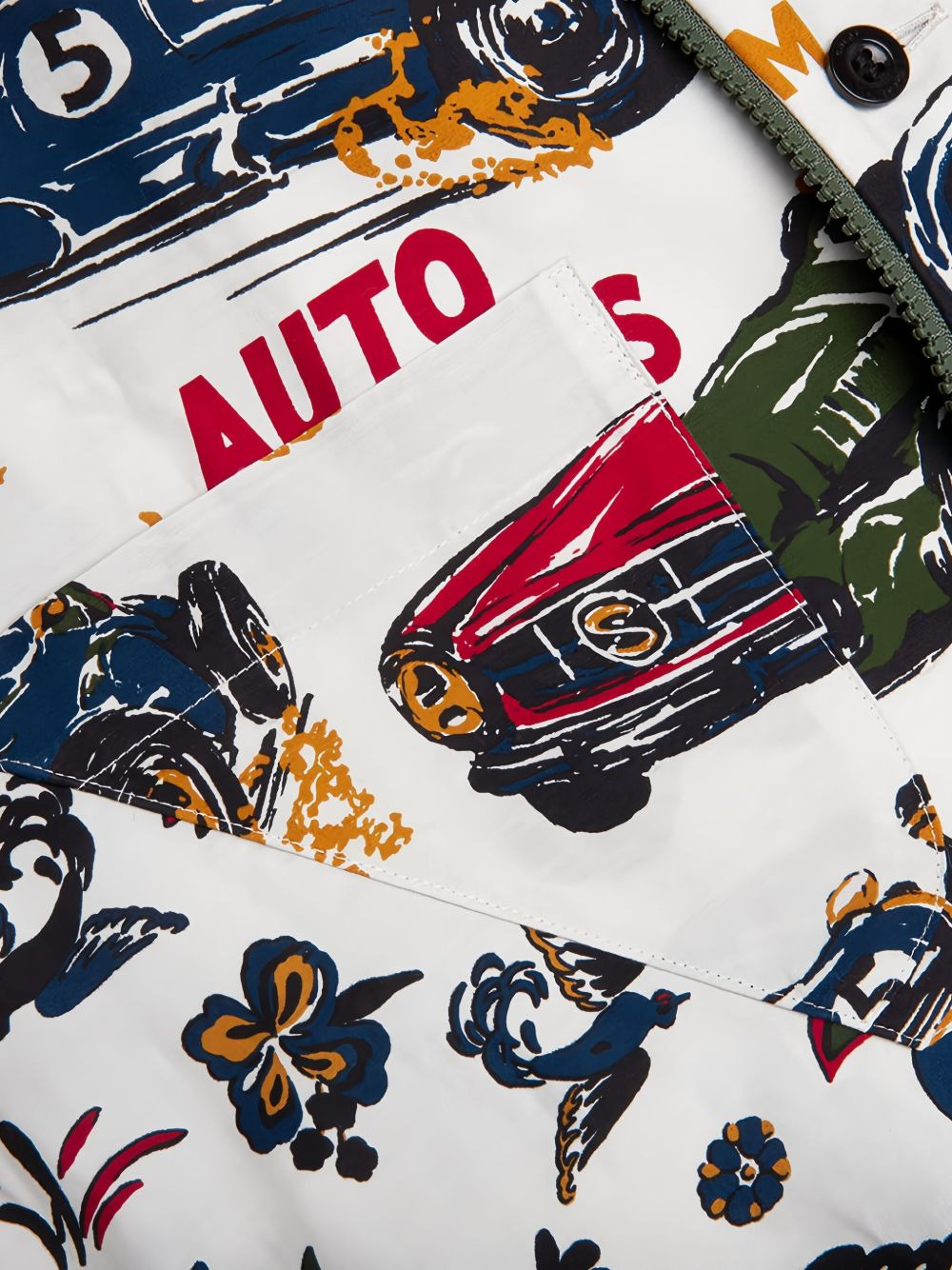 race-car tropical-print shirt - 5