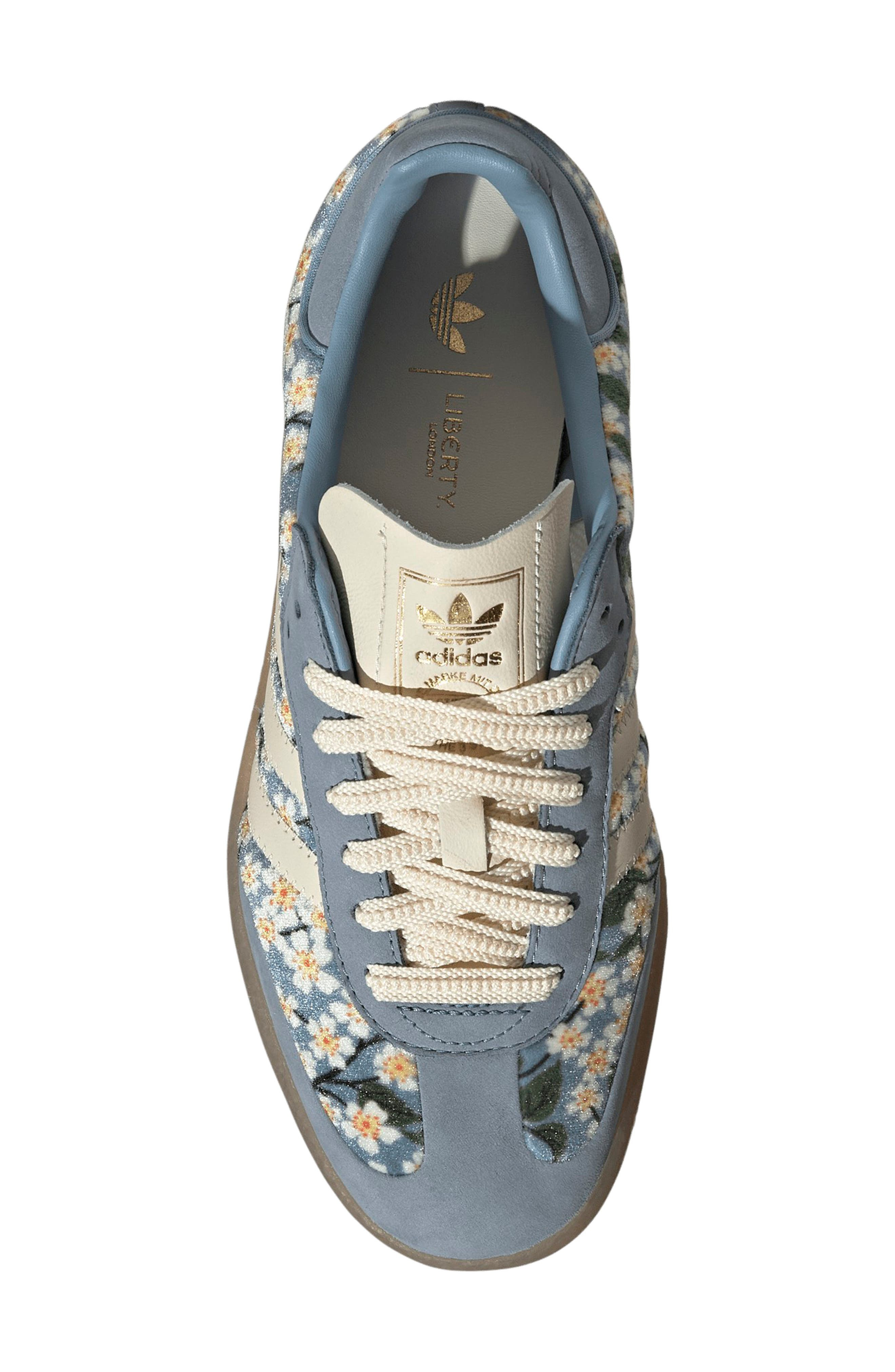 adidas x Liberty London Sambae Sneaker in Blue/Cream White/Metallic at Nordstrom - 4