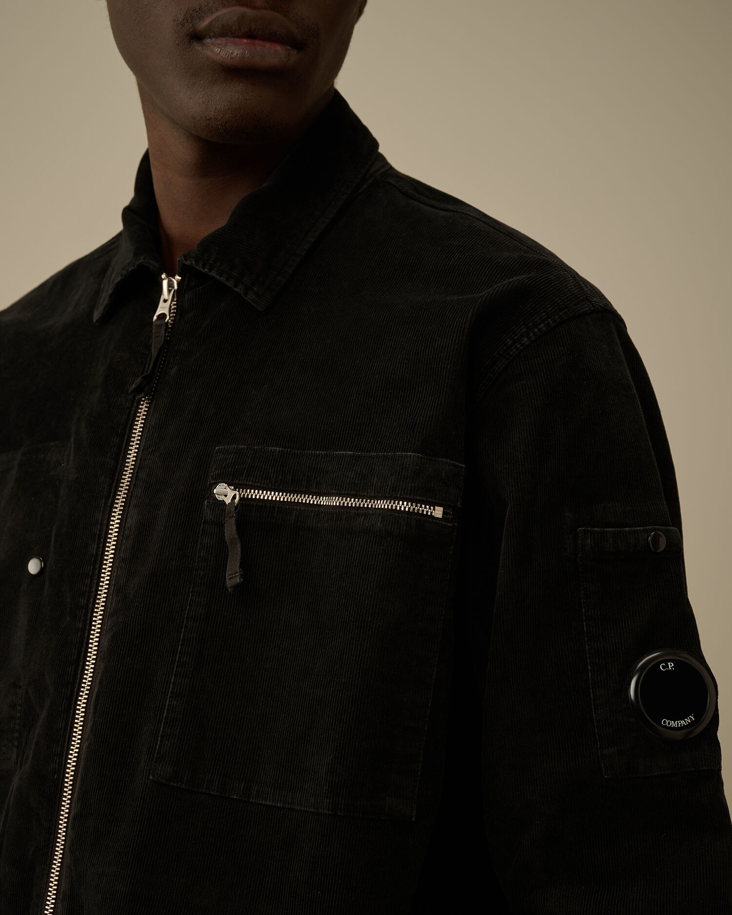 Corduroy Lens Zipped Overshirt - 5